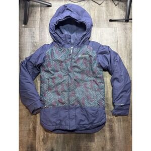 Columbia Kids Omni-Tech Waterproof Hooded Ski Jacket Navy Blue Small 7/8